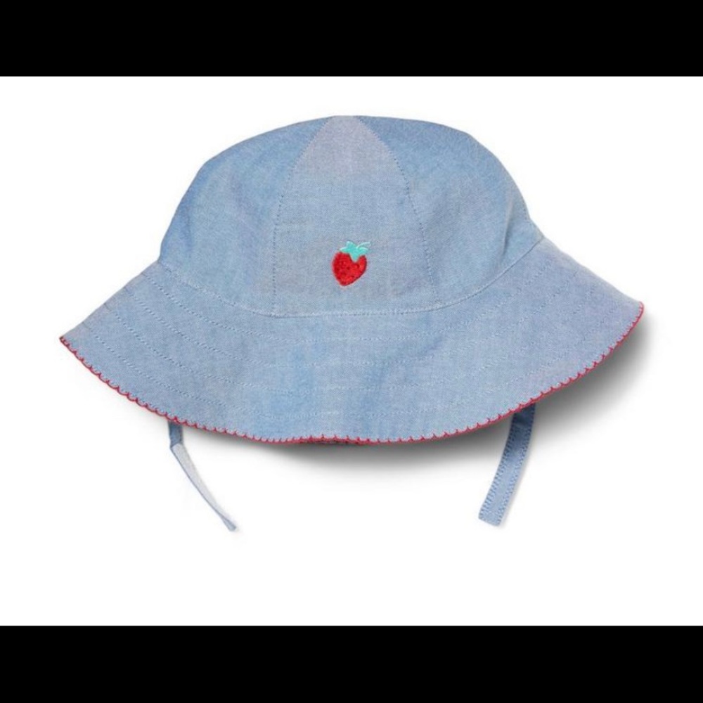 janie & jack Denim Strawberry Hat